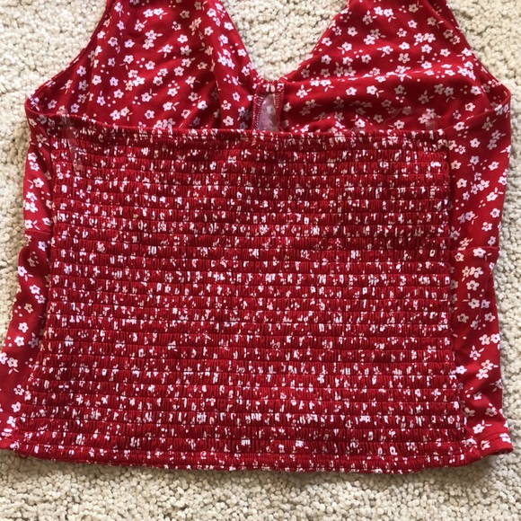 No Boundries red floral halter top - Picture 7 of 16